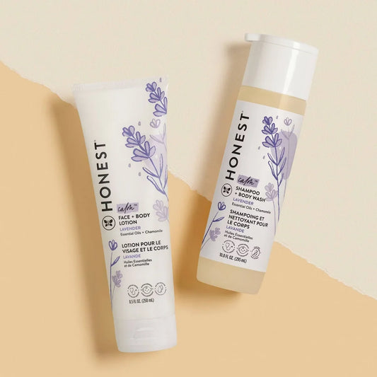 The Honest Company Calm Shampoo + Body Wash and Lotion Duo - Lavender - 18.5 fl oz: Moisturizing, Soothing, Dye-Free